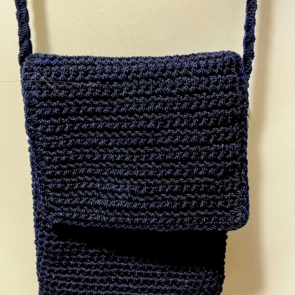 The Sak Crocheted Small Purse Dark Blue